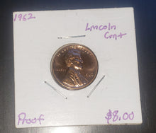 Load image into Gallery viewer, 1962 Proof Lincoln Cent
