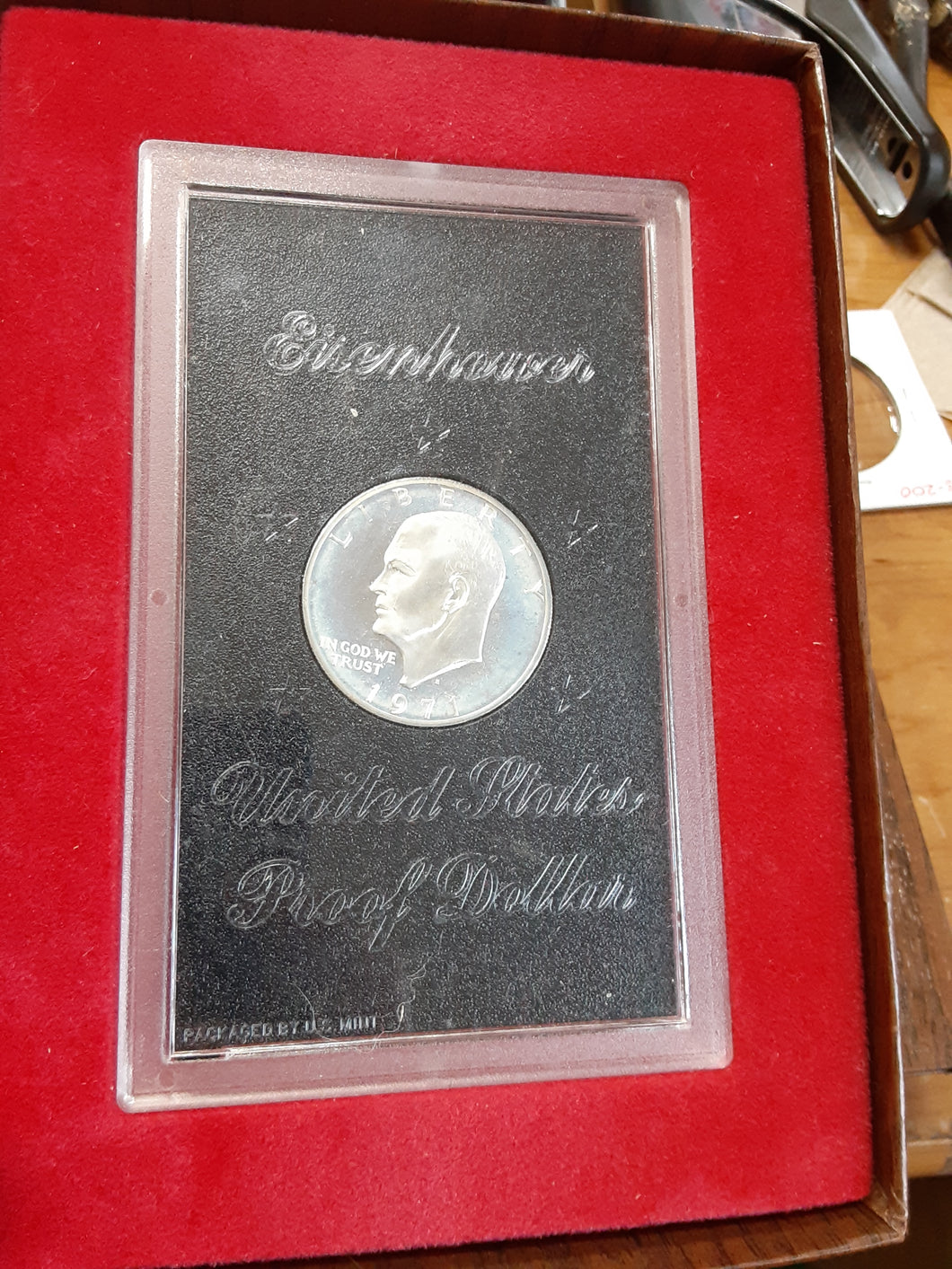 1971 - S Eisenhower Proof Dollar (Packaged by US Mint) 40% Silver